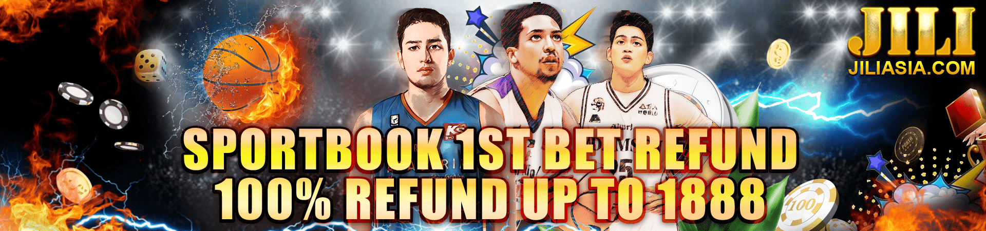 Sportsbook 100% refund up to 1,888 pesos n JiliAsia